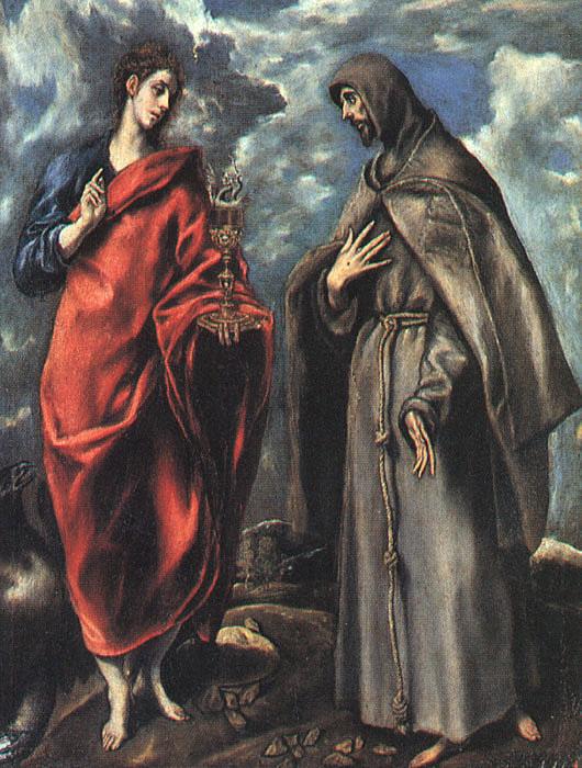 El Greco Saints John the Evangelist and Francis Sweden oil painting art